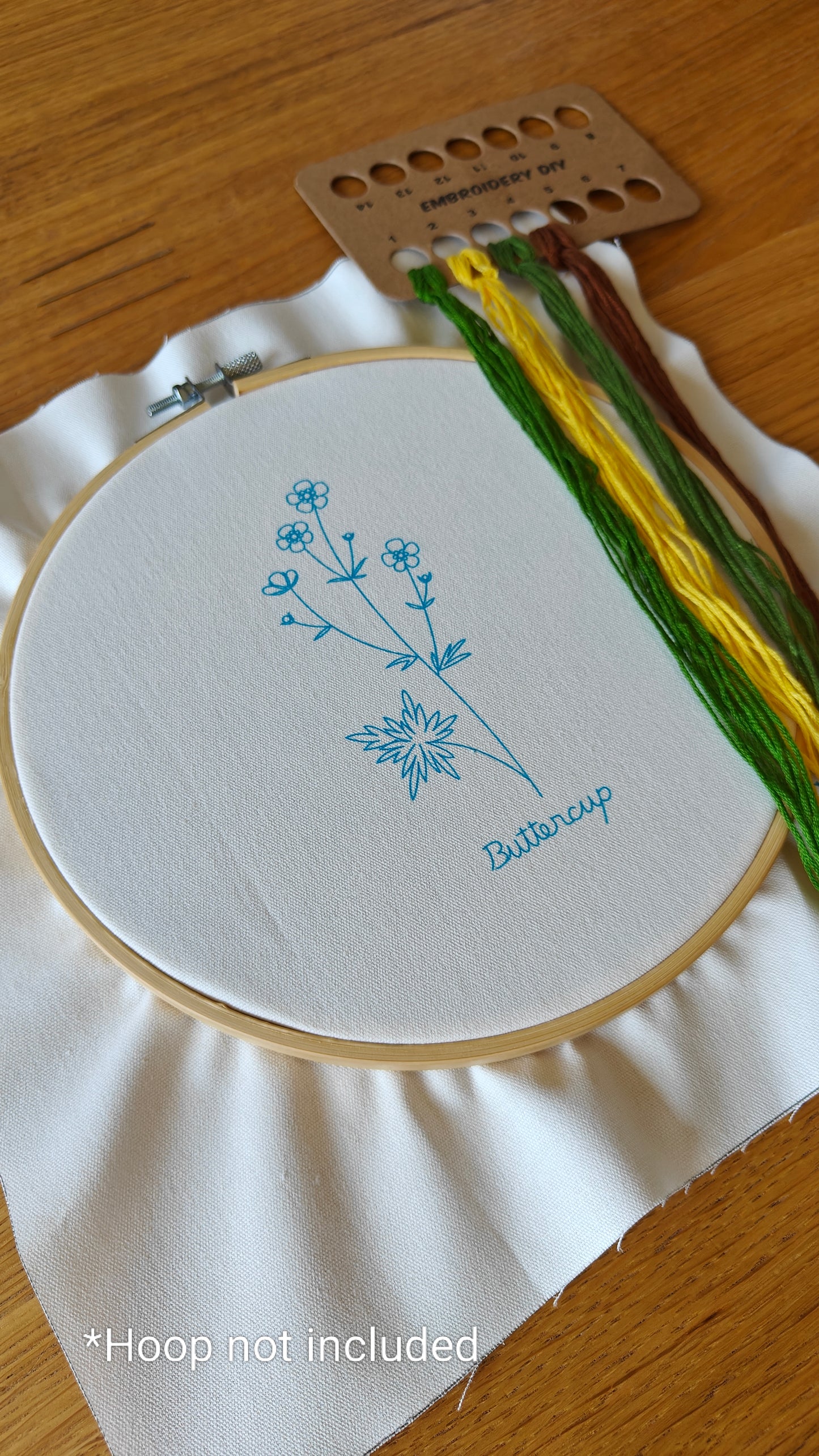 DIY Buttercup - Embroidery Kit (Without Hoop)