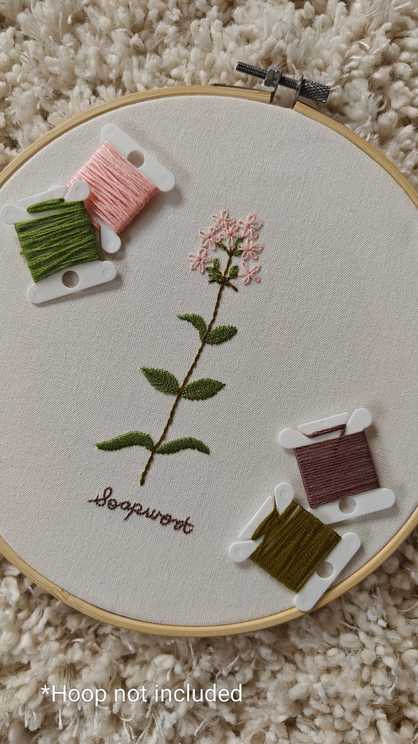 DIY Soapwort - Embroidery Kit (Without Hoop)