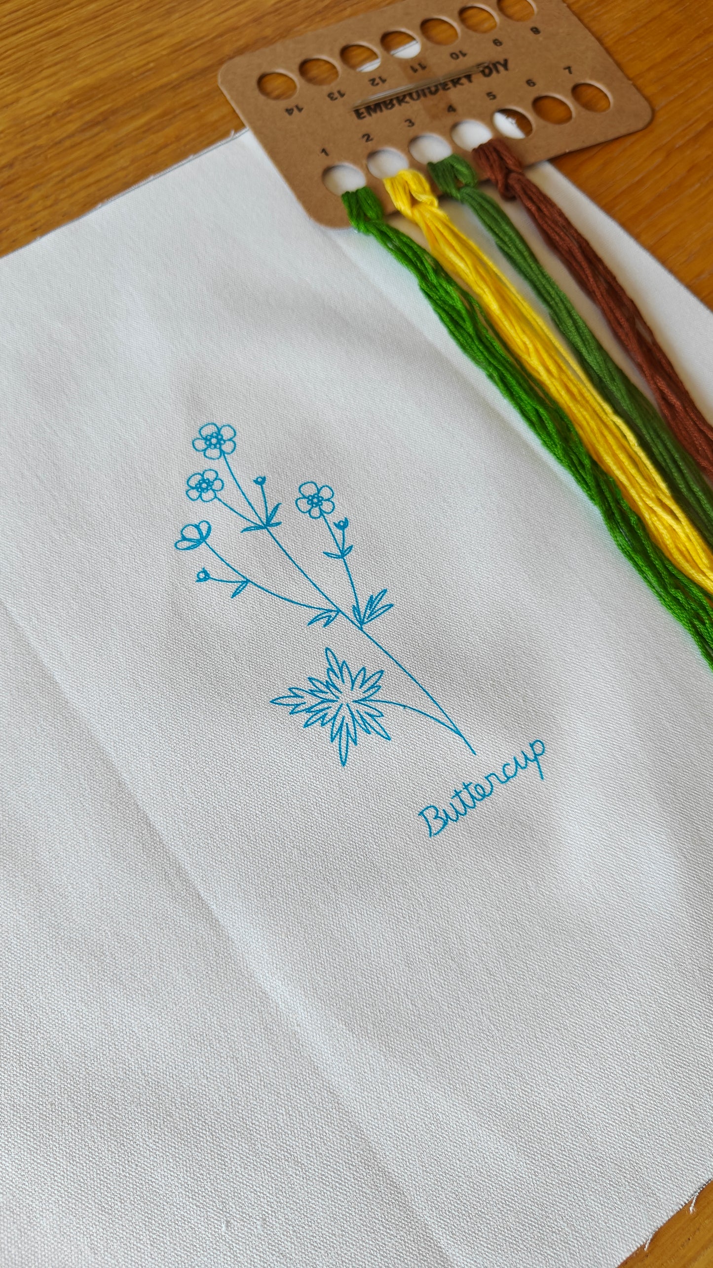 DIY Buttercup - Embroidery Kit (Without Hoop)