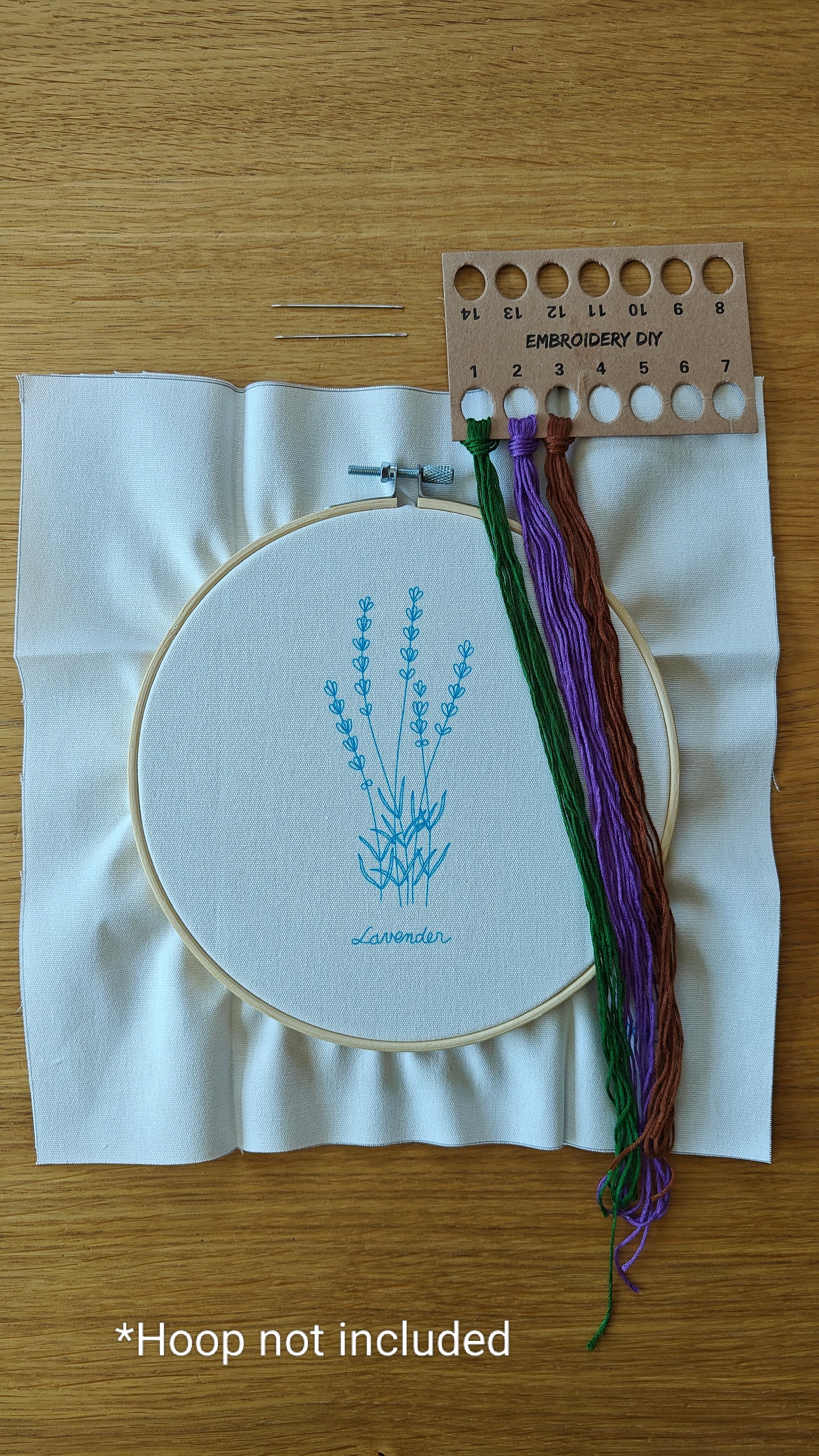 DIY Lavender - Embroidery Kit (Without Hoop)