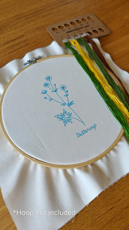 DIY Buttercup - Embroidery Kit (Without Hoop)