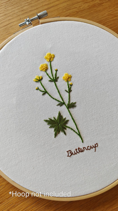 DIY Buttercup - Embroidery Kit (Without Hoop)