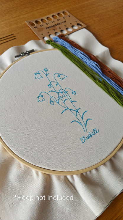DIY Bluebell - Embroidery Kit (Without Hoop)