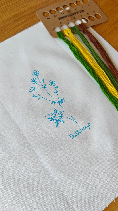 DIY Buttercup - Embroidery Kit (Without Hoop)