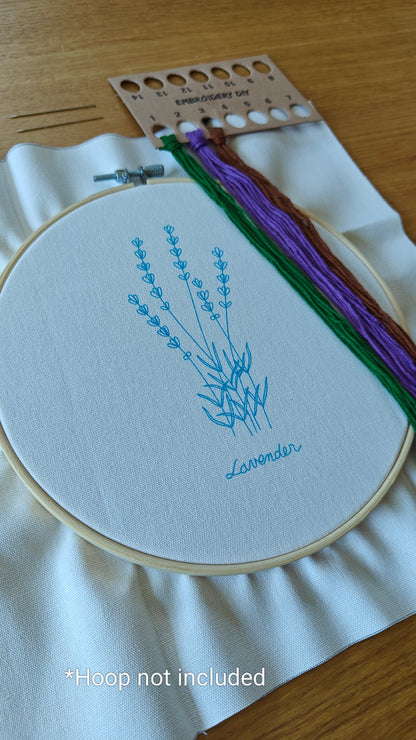DIY Lavender - Embroidery Kit (Without Hoop)